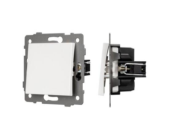 Механизм выключателя одноклавишный непроходной Arlight SWT-MK01-PL-WH-V (250V, 10A) 049867