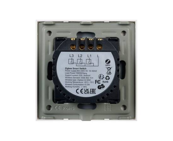 Выключатель сенсорный Arlight SWT-OMALI-S03-ZB-GD (250V, 10A, Zigbee) 050048, изображение 2