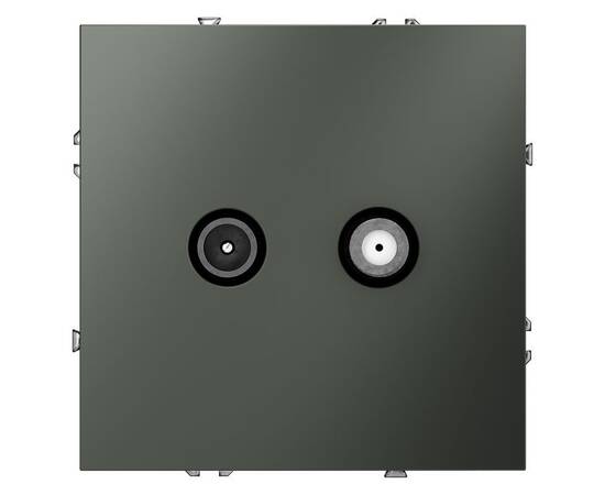 Розетка телевизионная встраиваемая VOLTUM S70 оконечная TV+SAT, (титан) VLS060406