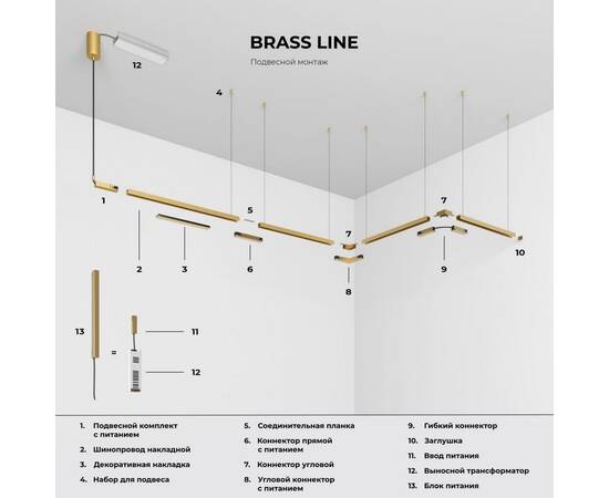 Шинопровод магнитный накладной Elektrostandard Brass Line 85227/00 4690389219085 a072146, изображение 5