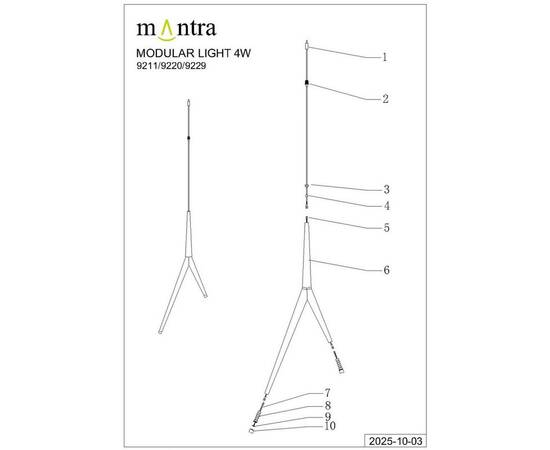 Подвесная люстра Mantra Arrecife 9385+9220 (5L), изображение 9