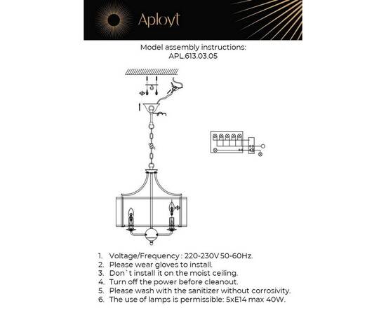 Подвесная люстра Aployt Korin APL.613.03.05, изображение 2