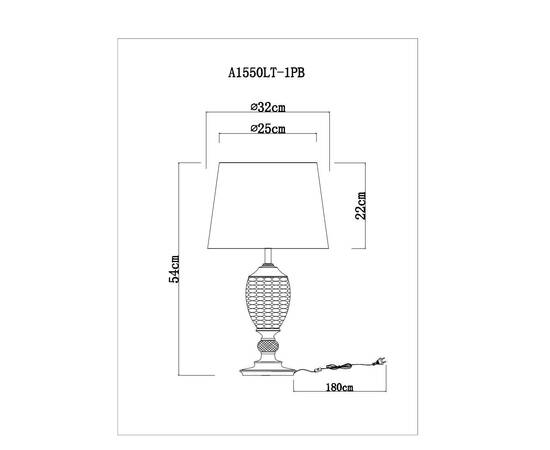 Настольная лампа Arte Lamp Radison A1550LT-1PB, изображение 4