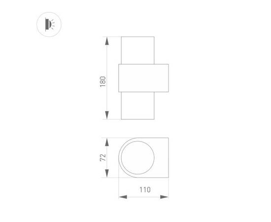 Настенный светодиодный светильник Arlight Sp-Spicy-Wall-Twin-S180X72-2X6W Day4000 033264, изображение 2