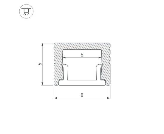 Профиль Arlight SL-Mini-8-H6-2000 Anod Black 030522, изображение 2