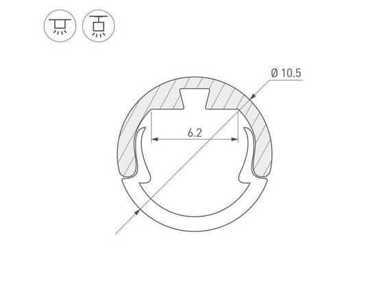 Профиль Arlight Round-D10.5-2000 Anod 029088, изображение 2