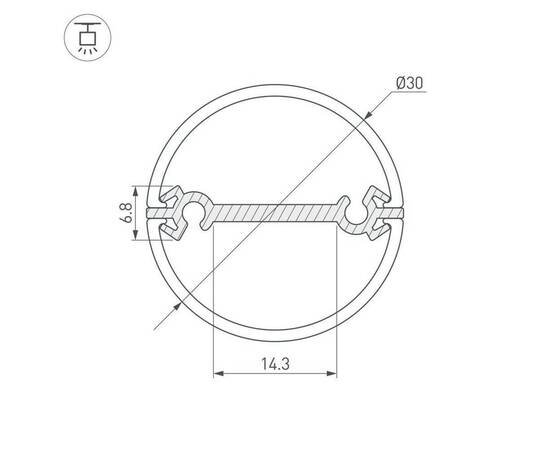 Профиль Arlight Round-D30-Dual-2000 Anod 029114, изображение 3
