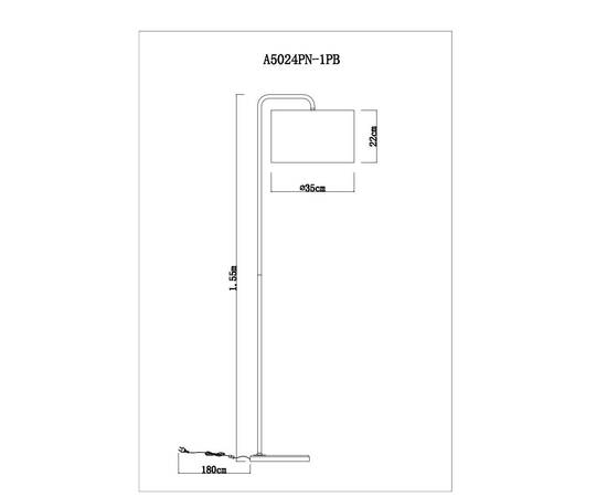 Торшер Arte Lamp Rupert A5024PN-1PB, изображение 3