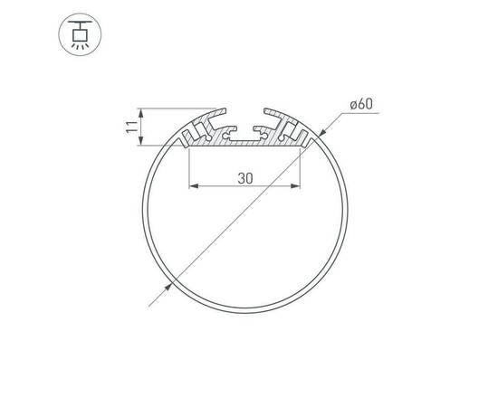 Профиль Arlight SL-ROUND-D60-2000 ANOD 019286, изображение 3
