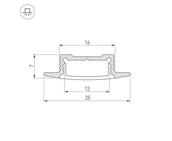 Профиль Arlight SL-SLIM-H7-F25-2000 ANOD 023717, изображение 3