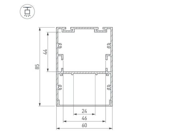 Профиль Arlight ARH-LINE-6085-2000 BLACK 018681, изображение 3