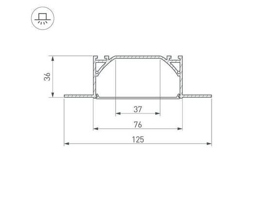 Профиль Arlight ARH-LINIA72-FANTOM-2000 ANOD 025025, изображение 3