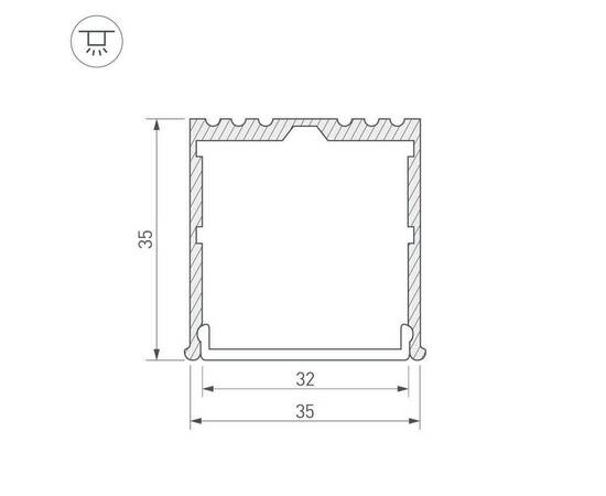 Профиль Arlight ARH-POWER-W35-2000 ANOD 016138, изображение 2