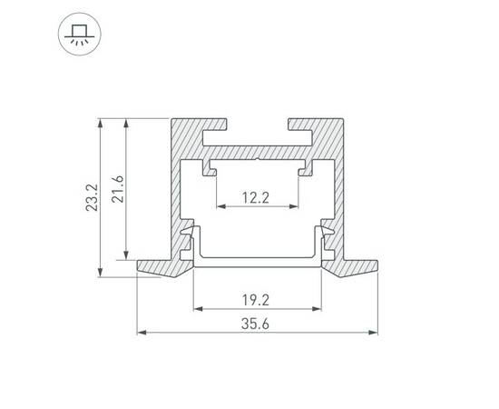 Встраиваемый профиль Arlight SL-Line-3523-2500 Black 033738, изображение 2