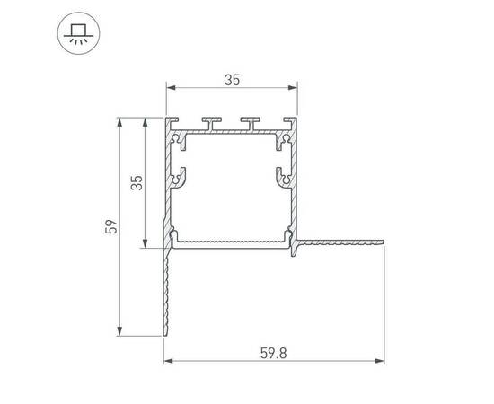 Профиль Arlight SL-LINIA32-FANTOM-EDGE-2000 ANOD 027159, изображение 3