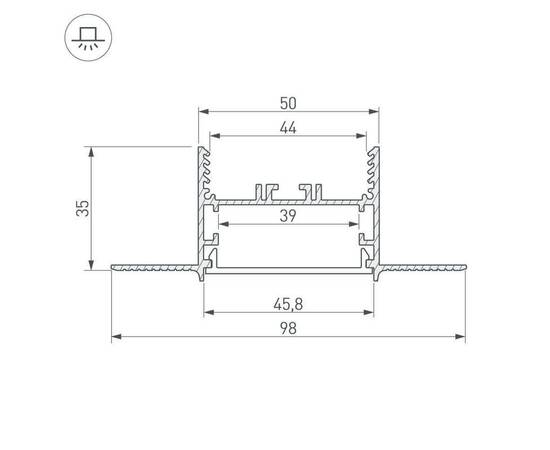 Профиль Arlight SL-LINIA45-FANTOM-2000 ANOD 027160, изображение 3