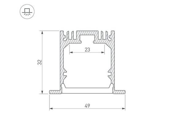 Профиль Arlight SL-LINIA49-F-2000 ANOD 019313, изображение 2