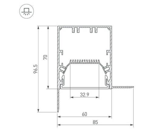 Профиль Arlight SL-LINIA55-FANTOM-EDGE-2000 ANOD 027162, изображение 3