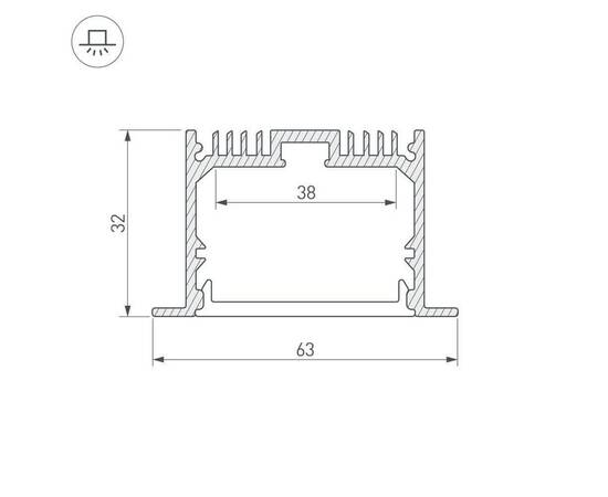 Профиль Arlight SL-LINIA62-F-2000 ANOD 019292, изображение 3