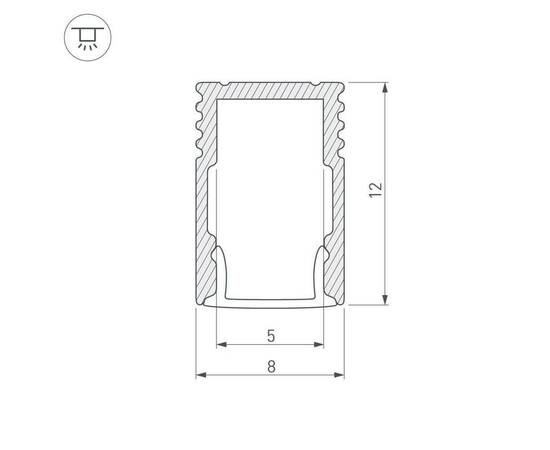 Профиль Arlight SL-MINI-8-H12-2000 ANOD 023714, изображение 3