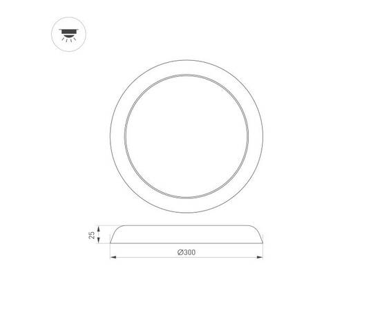 Встраиваемый светодиодный светильник Arlight CL-Fiokk-R300-25W Day4000-Mix 034467, изображение 2