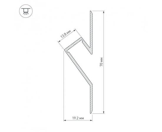 Профиль Arlight ARH-DECORE-S12-CAVE-F-2000 ANOD 023902, изображение 2