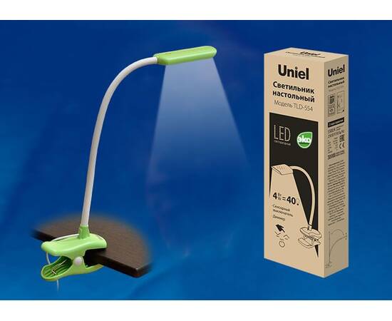 Настольная лампа Uniel TLD-554 Green/LED/400Lm/5500K/Dimmer UL-00003647, изображение 2