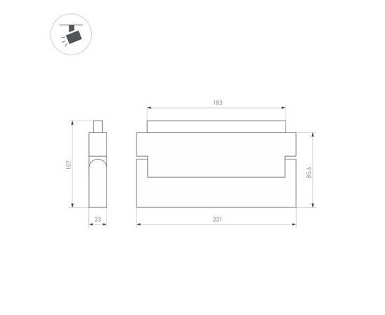 Трековый светодиодный светильник Arlight Mag-Orient-Laser-Fold-S230-12W Warm3000 035866, изображение 2