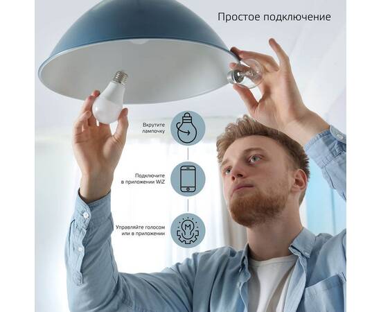 Лампа светодиодная диммируемая Gauss Smart Home E27 10W 2700-6500K RGBW матовая 1180112, изображение 9