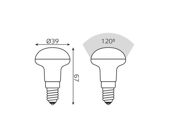 Лампа светодиодная Gauss E14 4W 4100K матовая 63124, изображение 2