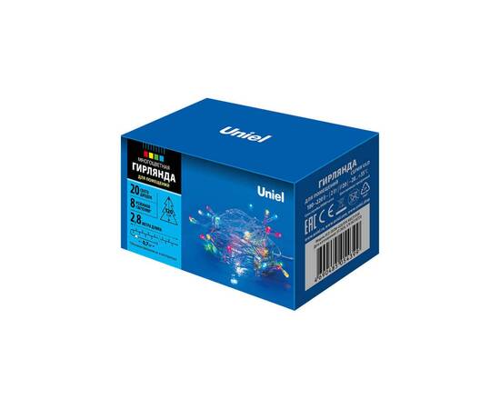 Светодиодная гирлянда Uniel Кубики 220V разноцветный ULD-S0280-020/DTA Multi IP20 07916, изображение 4