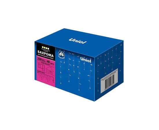 Уличная светодиодная гирлянда Uniel бахрома 220V теплый белый-белый ULD-B3010-200/TTK Warmwhite-White IP44 UL-00003949, изображение 5