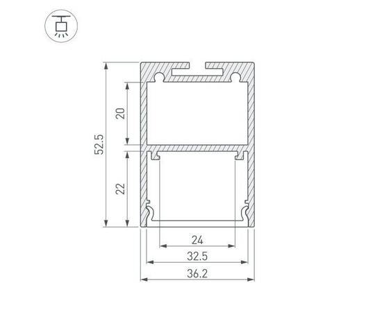 Профиль Arlight ARH-Line-3750A-3000 Anod 036137, изображение 2