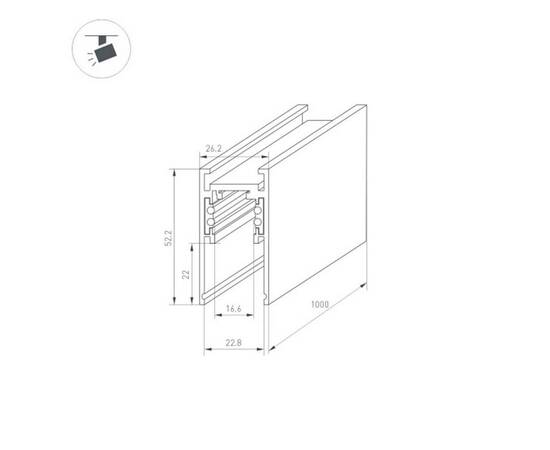 Магнитный шинопровод Arlight MAG-ORIENT-TRACK-2652-1000 BK 034071, изображение 2