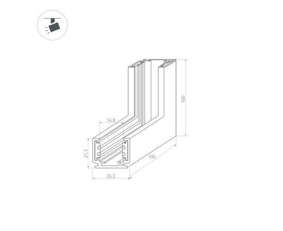Коннектор L-образный внутренний Arlight Mag-Orient-Con-2620-L90-INT 036022, изображение 2