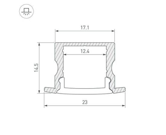 Профиль Arlight ARH-LINE-2315-F-2000 ANOD 036327, изображение 2