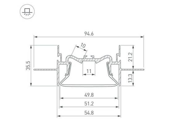 Профиль Arlight FOLED-50-CEIL-CENTER-2000 035769, изображение 2