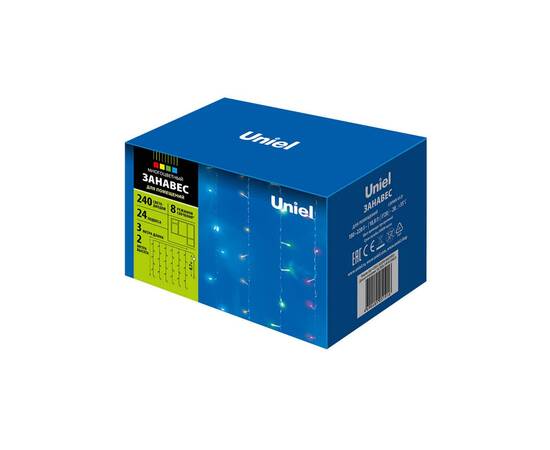 Светодиодная гирлянда Uniel занавес 220V разноцветный ULD-C2030-240/DTA Multi IP20 07943, изображение 5