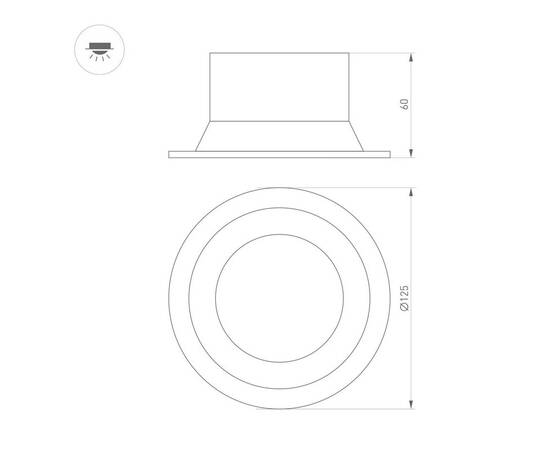 Встраиваемый светодиодный светильник Arlight MS-Breeze-Built-R125-16W Warm3000 036617, изображение 2