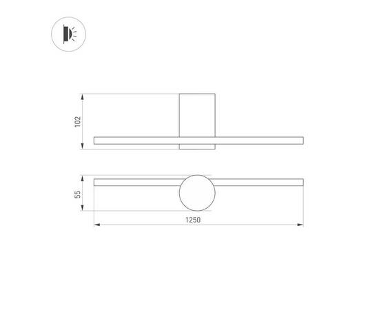 Настенный светодиодный светильник Arlight SP-Vinci-M-S1200x55-12W Day4000 036930, изображение 3