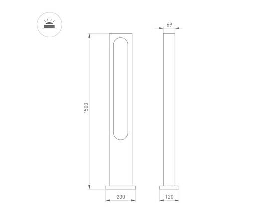 Уличный светодиодный светильник Arlight LGD-Muse-Boll-H1500-18W Warm3000 035395, изображение 2