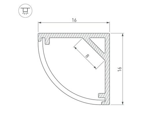 Профиль с рассеивателем Arlight SL-Kant-H16-2000 Anod+Opal 036843, изображение 2
