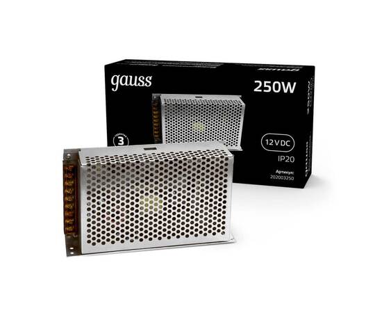 Блок питания Gauss Led Strip PS 12V 250W IP20 25A 202003250, изображение 5