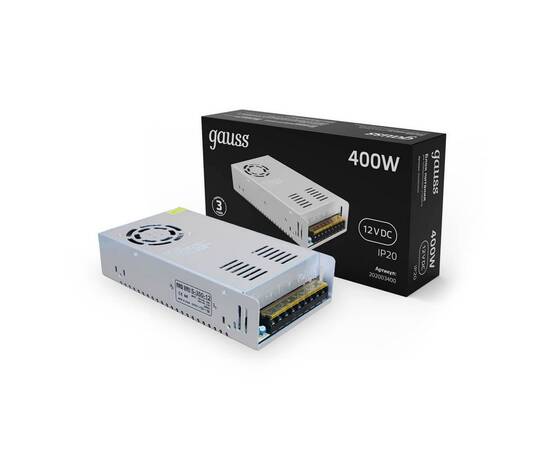 Блок питания Gauss Led Strip PS 12V 400W IP20 40A 202003400, изображение 5