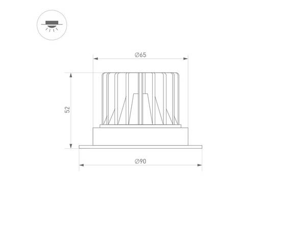 Встраиваемый светодиодный светильник Arlight MS-Atlas-Trimless-R50-6W Warm3000 036135, изображение 2