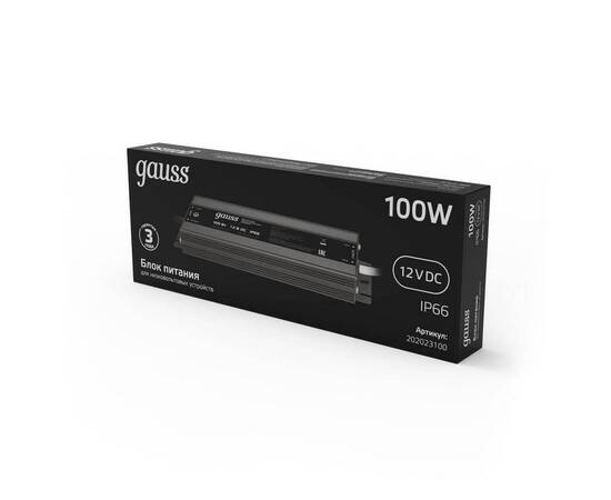 Блок питания Gauss 12V 100W IP66 10A 202023100, изображение 3