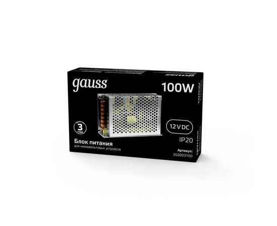 Блок питания Gauss Led Strip PS 12V 100W IP20 10A 202003100, изображение 4