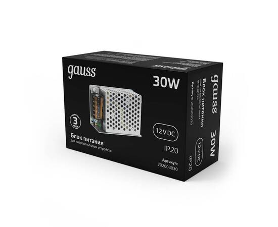 Блок питания Gauss Led Strip PS 12V 30W IP20 4A 202003030, изображение 4