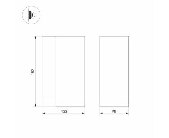Уличный настенный светодиодный светильник Arlight LGD-Forma-Wall-R90-12W Day4000 037255, изображение 2