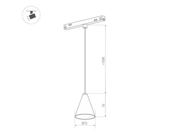Трековый светодиодный светильник Arlight Mag-Orient-Cone-Hang-7W Warm3000 037370, изображение 2